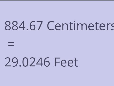 884.67 CM TO FEET