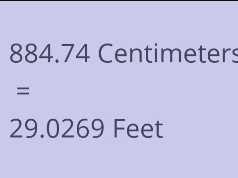 884.74 CM TO FEET