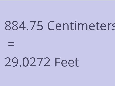 884.75 CM TO FEET