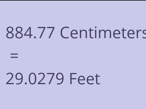 884.77 CM TO FEET