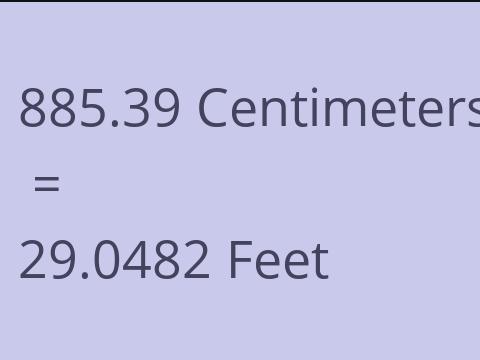 885.39 CM TO FEET