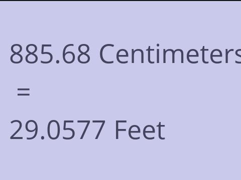 885.68 CM TO FEET