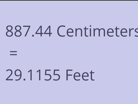 887.44 CM TO FEET