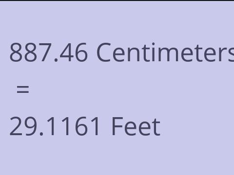 887.46 CM TO FEET