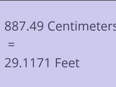 887.49 CM TO FEET