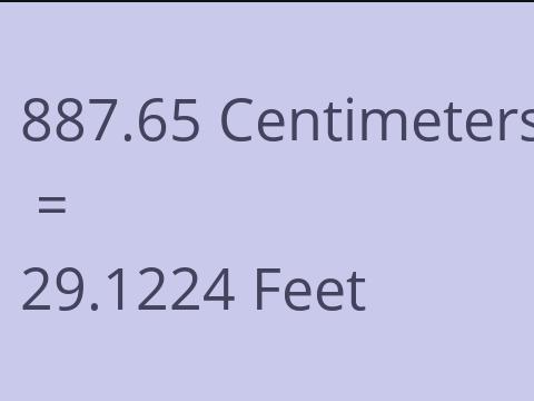 887.65 CM TO FEET