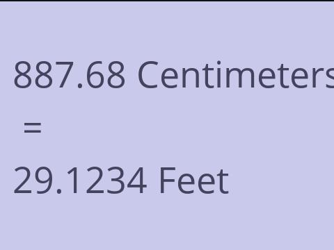 887.68 CM TO FEET