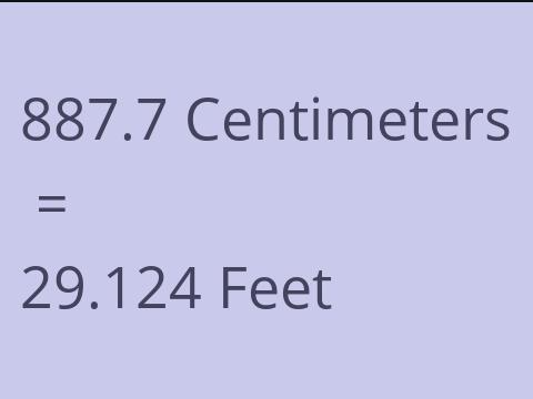 887.7 CM TO FEET