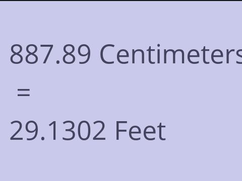 887.89 CM TO FEET