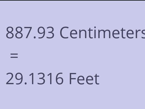 887.93 CM TO FEET