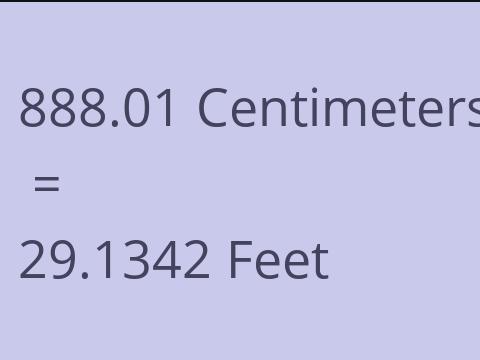 888.01 CM TO FEET