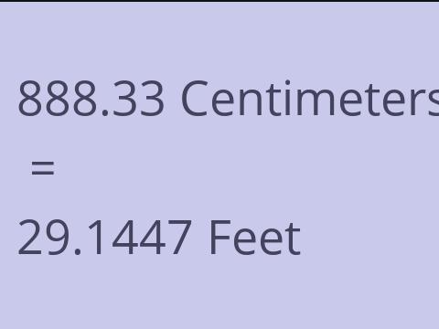 888.33 CM TO FEET