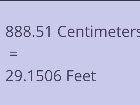 888.51 CM TO FEET