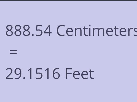 888.54 CM TO FEET