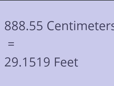 888.55 CM TO FEET