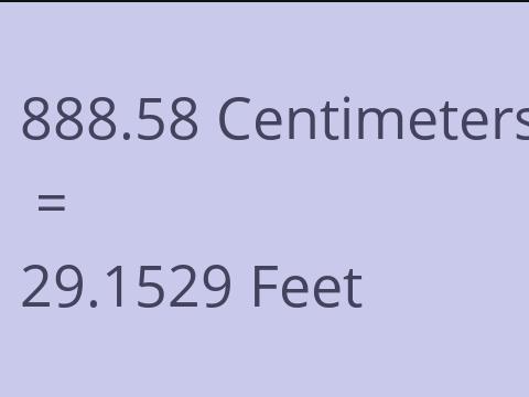 888.58 CM TO FEET