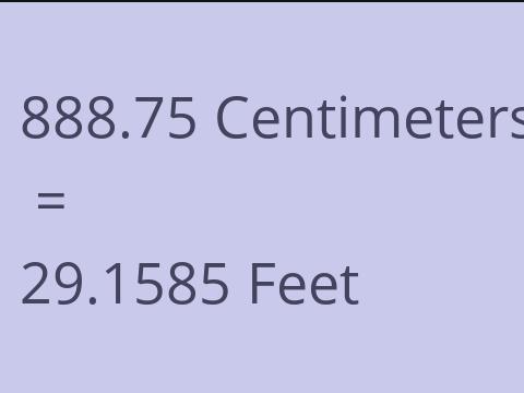 888.75 CM TO FEET