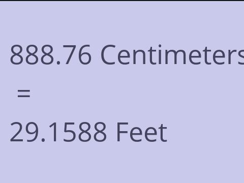 888.76 CM TO FEET