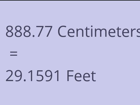 888.77 CM TO FEET