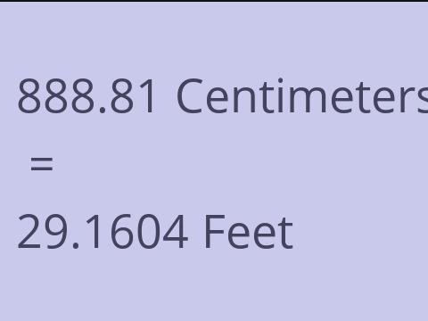 888.81 CM TO FEET