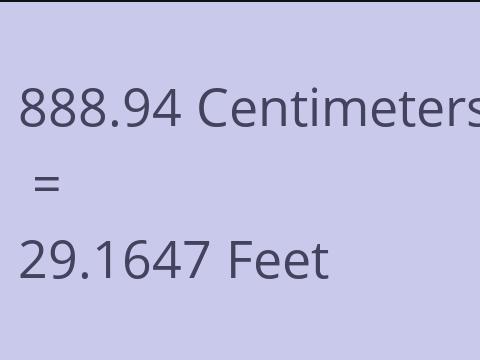 888.94 CM TO FEET