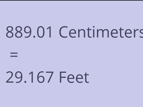 889.01 CM TO FEET