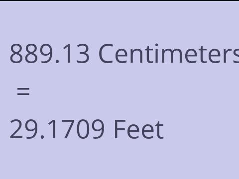 889.13 CM TO FEET