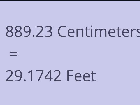 889.23 CM TO FEET