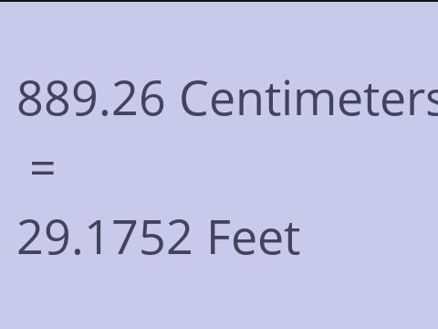 889.26 CM TO FEET