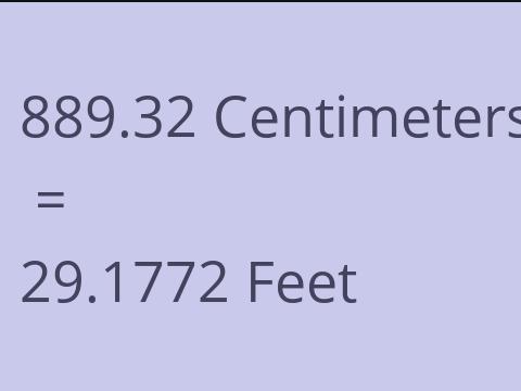 889.32 CM TO FEET