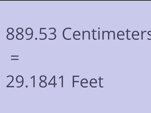 889.53 CM TO FEET