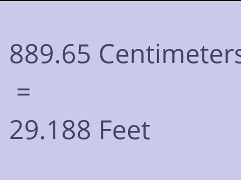 889.65 CM TO FEET