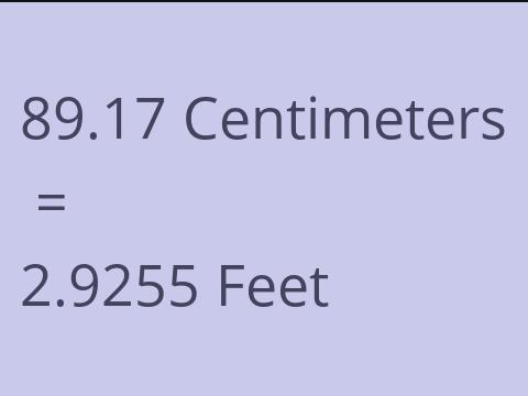 89.17 CM TO FEET