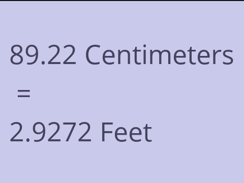 89.22 CM TO FEET