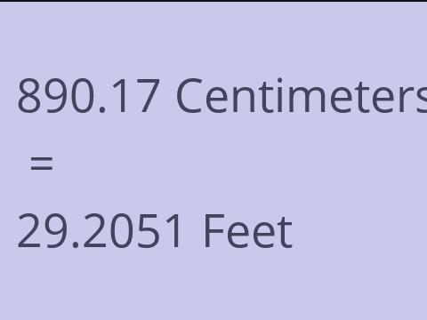 890.17 CM TO FEET