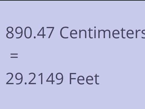 890.47 CM TO FEET