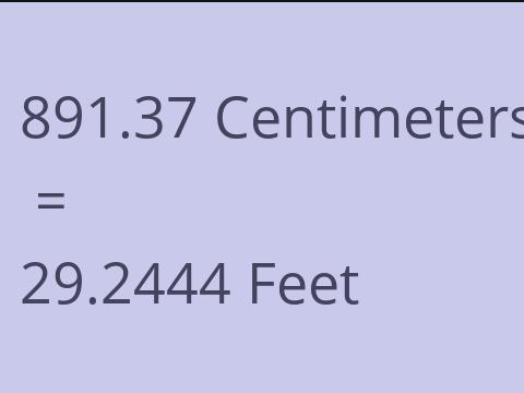 891.37 CM TO FEET