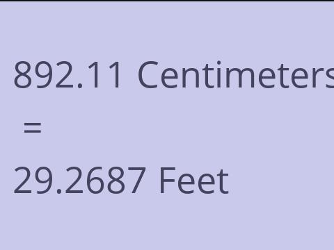 892.11 CM TO FEET