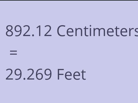 892.12 CM TO FEET