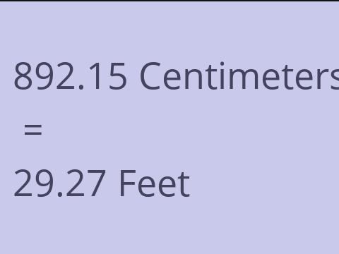 892.15 CM TO FEET