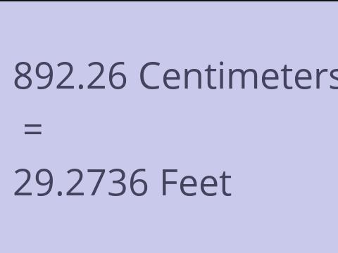 892.26 CM TO FEET