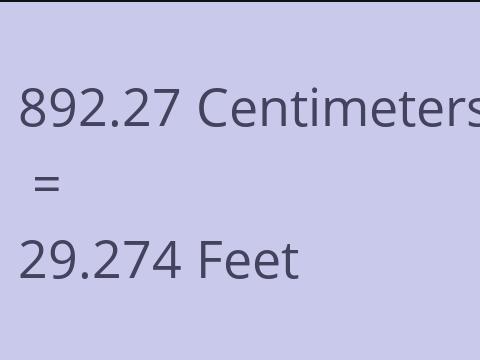 892.27 CM TO FEET