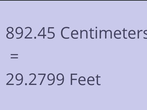 892.45 CM TO FEET