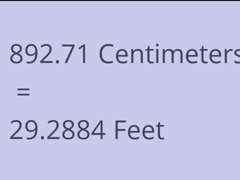 892.71 CM TO FEET