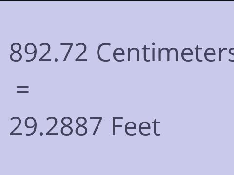 892.72 CM TO FEET