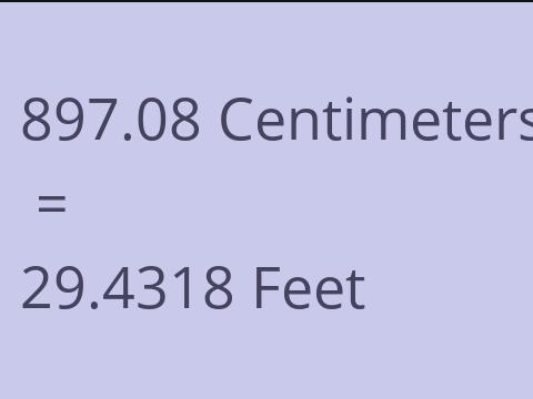 897.08 CM TO FEET