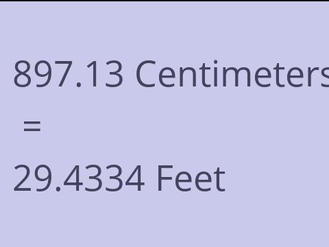 897.13 CM TO FEET