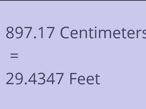 897.17 CM TO FEET