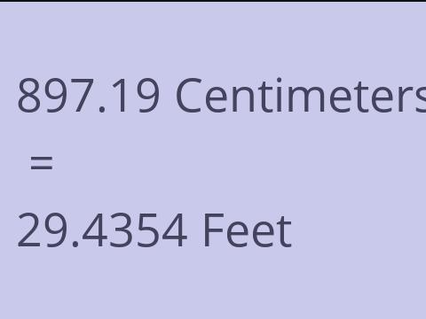 897.19 CM TO FEET