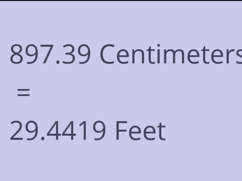 897.39 CM TO FEET